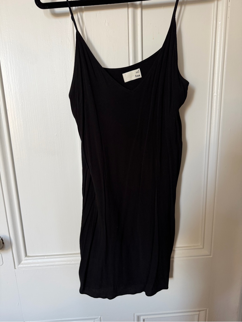 Wilfred Black V-Neck Slip Dress with Thin Straps
